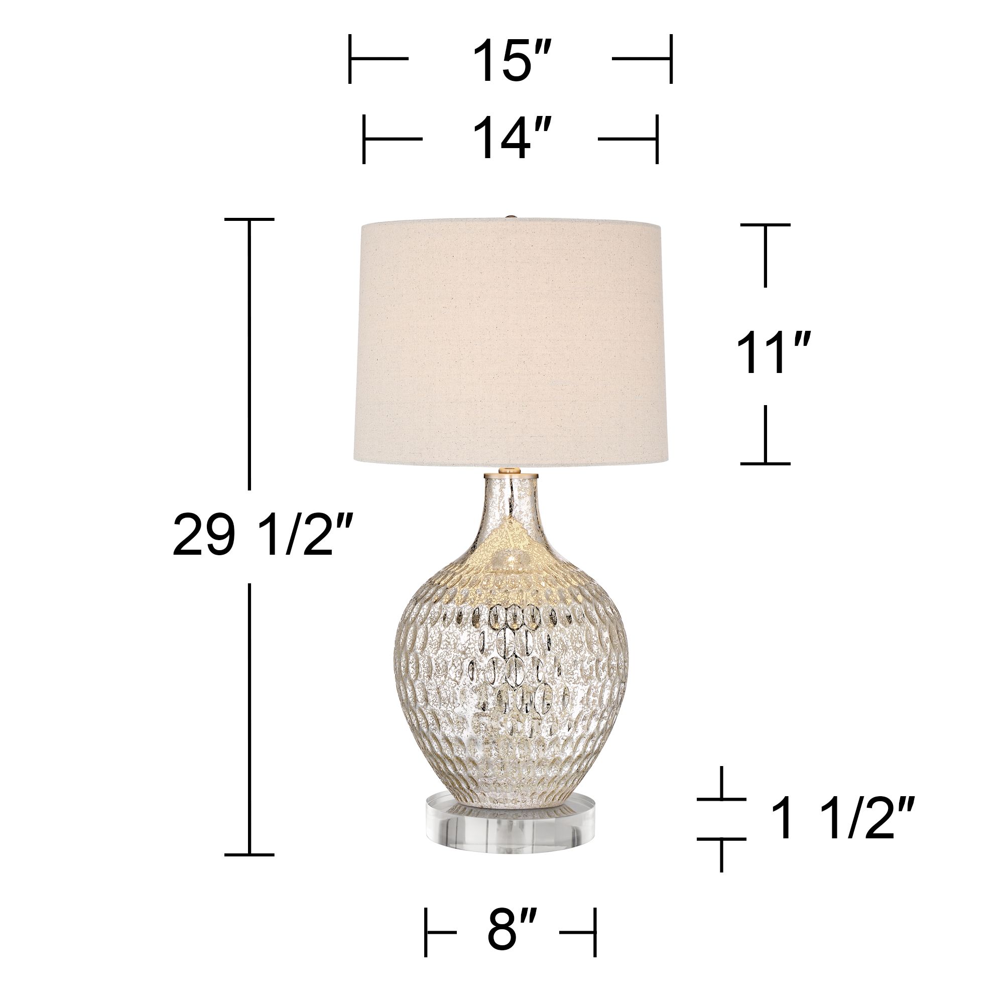Image 5 Possini Euro Waylon 29 1/2" Mercury Glass Lamp with Acrylic Riser more views