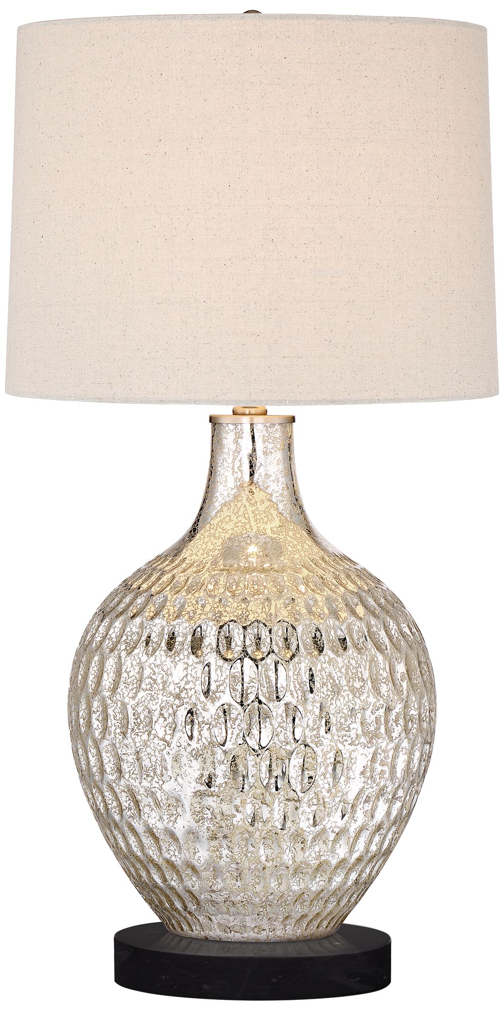 Possini Euro Waylon 29 1/2" Mercury Glass Lamp with Black Marble Riser