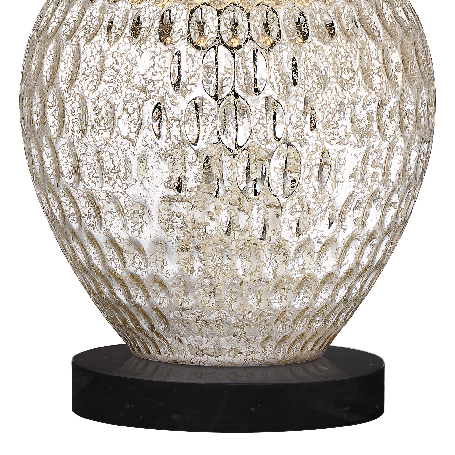 Image 4 Possini Euro Waylon 29 1/2" Mercury Glass Lamp with Black Marble Riser more views
