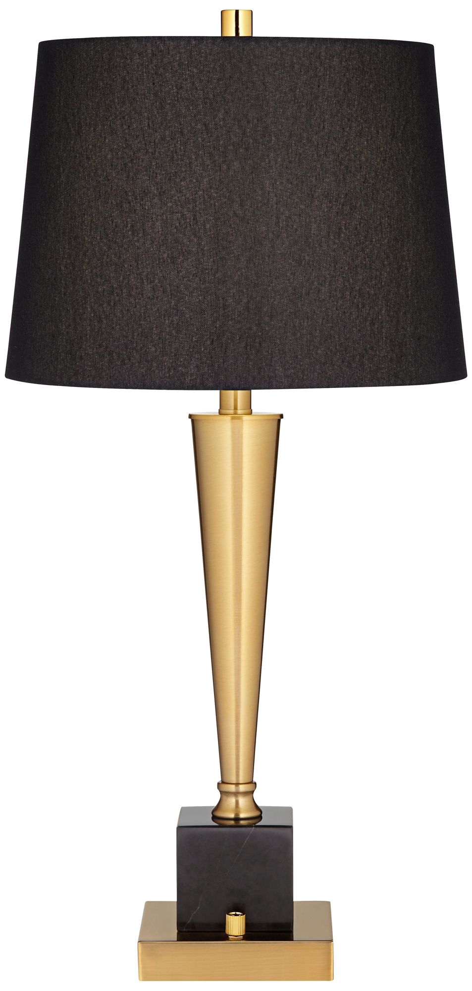 Possini Euro Wayne 29 1/4" Brass and Black Marble USB Lamps Set of 2