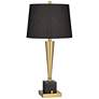 2_Possini Euro Wayne 29 1/4" Brass and Marble Table Lamp with USB Ports