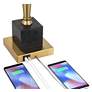 7_Possini Euro Wayne 29 1/4" Brass and Marble Table Lamp with USB Ports more views
