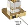 Possini Euro Wayne 29 1/4" Brass Finish Crystal USB Table Lamp