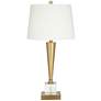 Possini Euro Wayne 29 1/4" Brass Finish Crystal USB Table Lamp