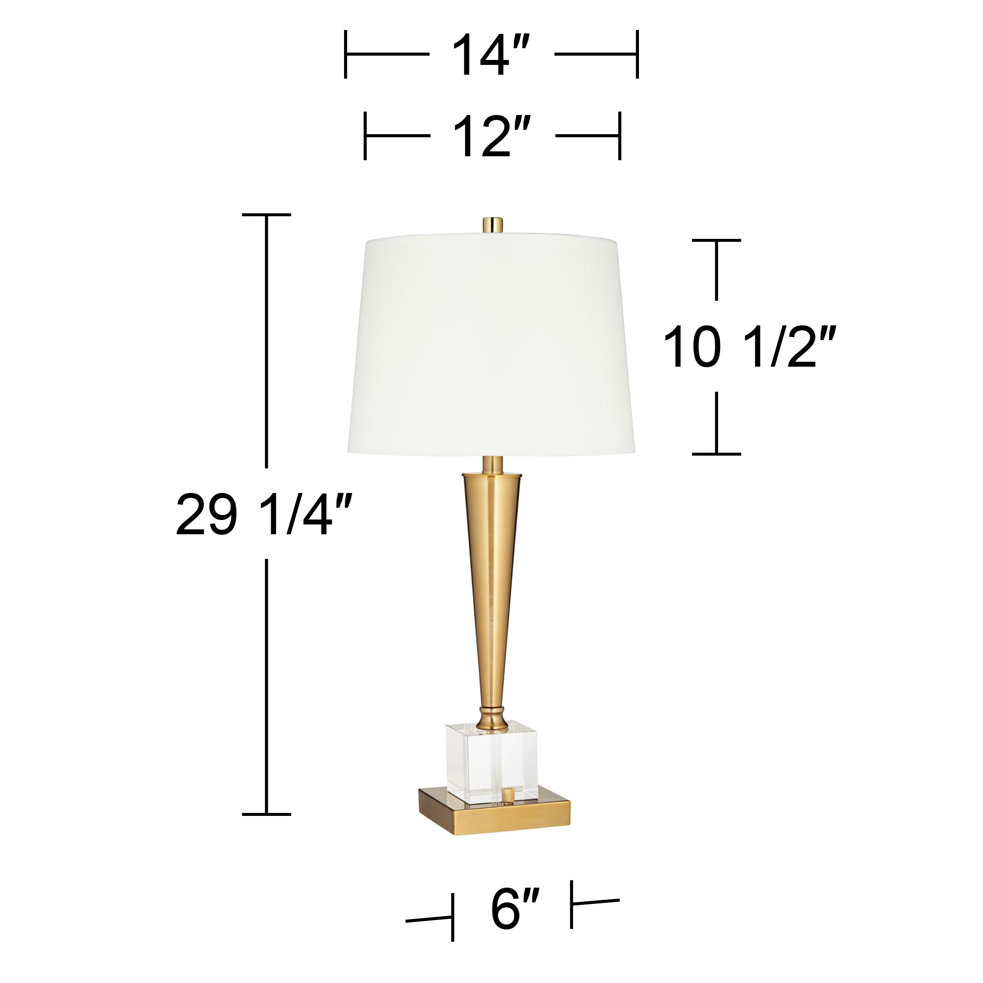 Possini Euro Wayne 29 1/4" Brass Finish Crystal USB Table Lamp