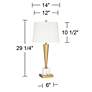 Possini Euro Wayne 29 1/4" Brass Finish Crystal USB Table Lamp