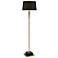 Possini Euro Wayne Antique Brass Metal and Black Marble Floor Lamp