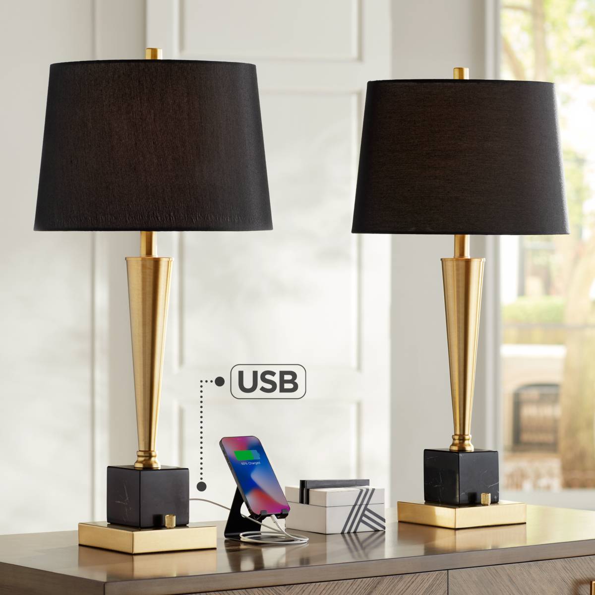 Brass - Antique Brass, Glam - Luxe Table Lamps