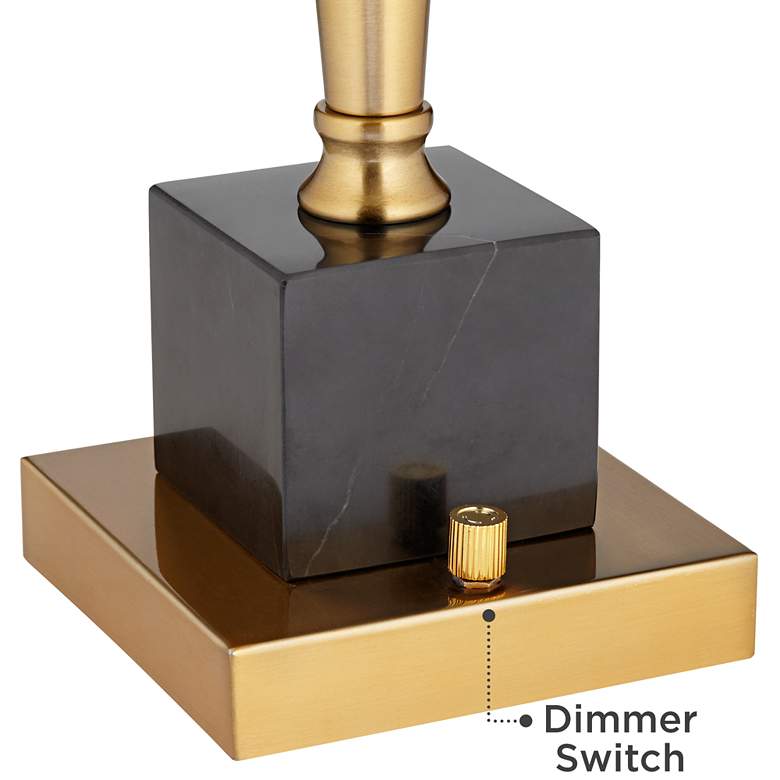 Image 6 Possini Euro Wayne Brass and Black Marble Lamps with USB Ports Set of 2 more views