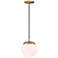 Possini Euro Weland 8" Wide Gold and Opal Globe LED Mini Pendant