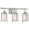 Possini Euro Werden 21" Wide Nickel Mesh 3-Light Bath Light