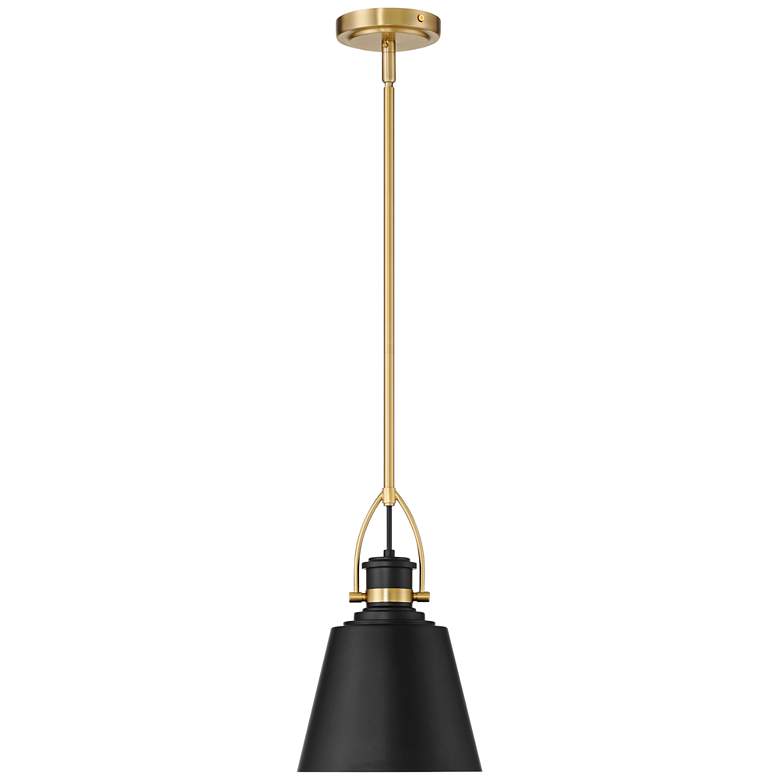 Image 6 Possini Euro West 8"W Matte Black and Sand Gold Mini Pendant more views