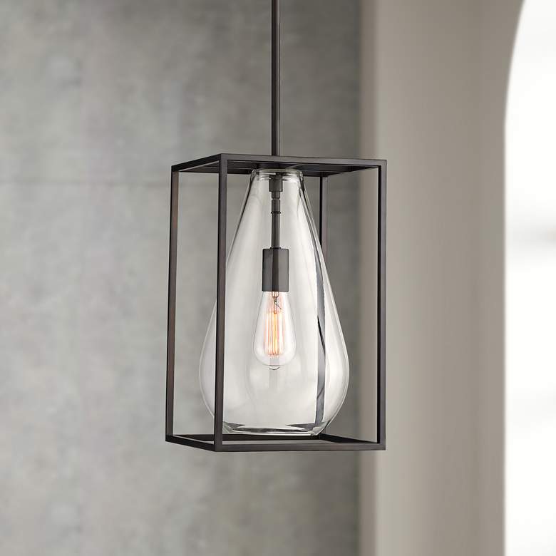 Image 1 Possini Euro Westberg 9 3/4" Wide Bronze Cage Mini Pendant
