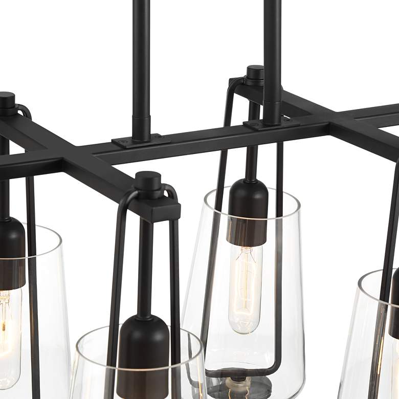 Image 6 Possini Euro Wexford 36 1/2" Wide Black Linear 6-Light Island Pendant more views