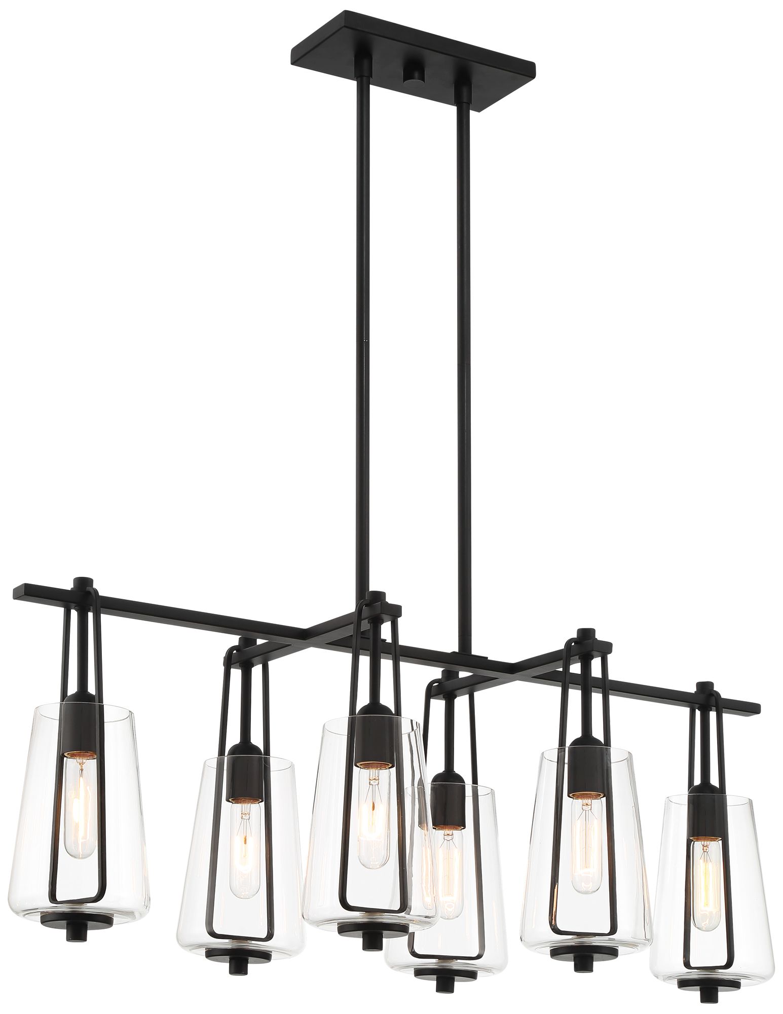 Watch A Video About the Possini Euro Wexford Black 6 Light Island Pendant