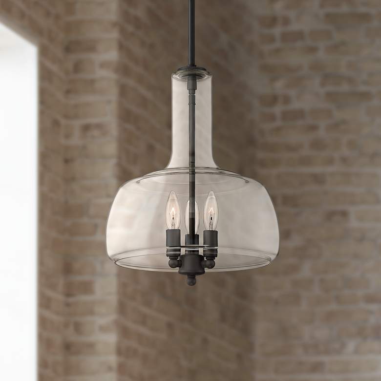 Image 1 Possini Euro Wexler 13 inch Wide Bronze 3-Light Pendant Light