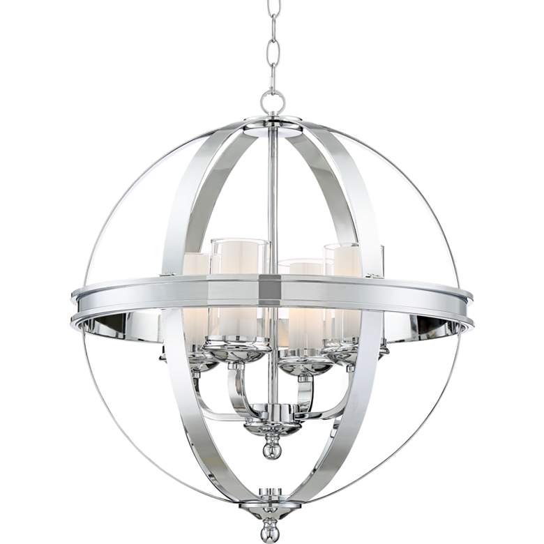 Image 3 Possini Euro Whencliffe 20 1/2 inch Wide Chrome Pendant Light