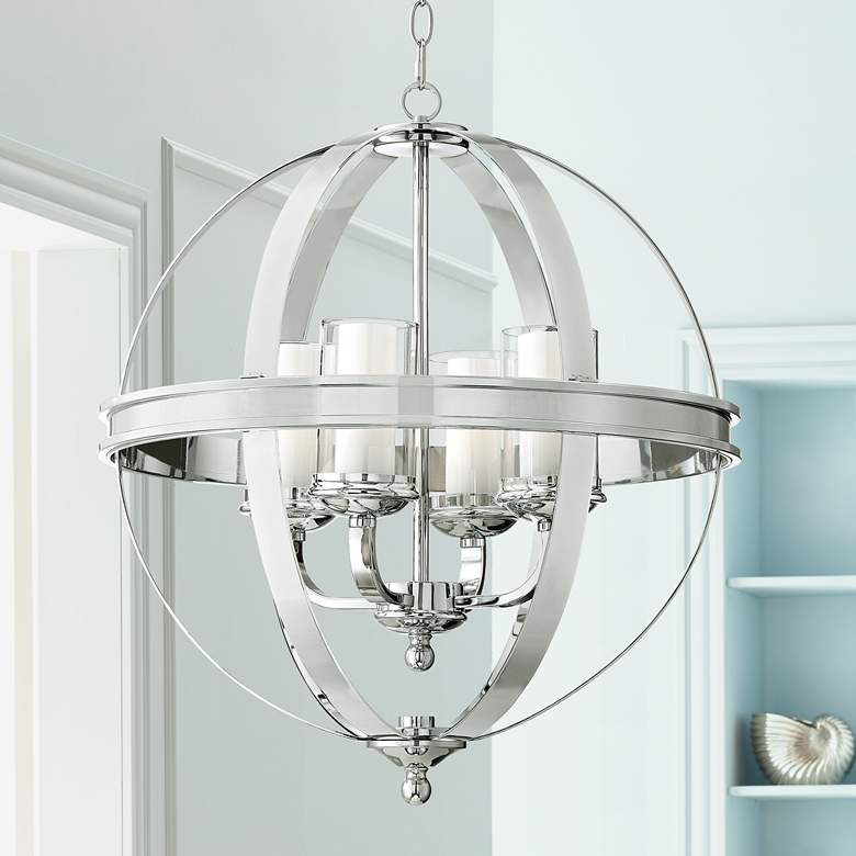 Image 2 Possini Euro Whencliffe 20 1/2 inch Wide Chrome Pendant Light