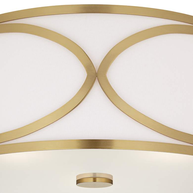 Image 3 Possini Euro Whinn 15" Wide Warm Brass Drum Ceiling Light more views