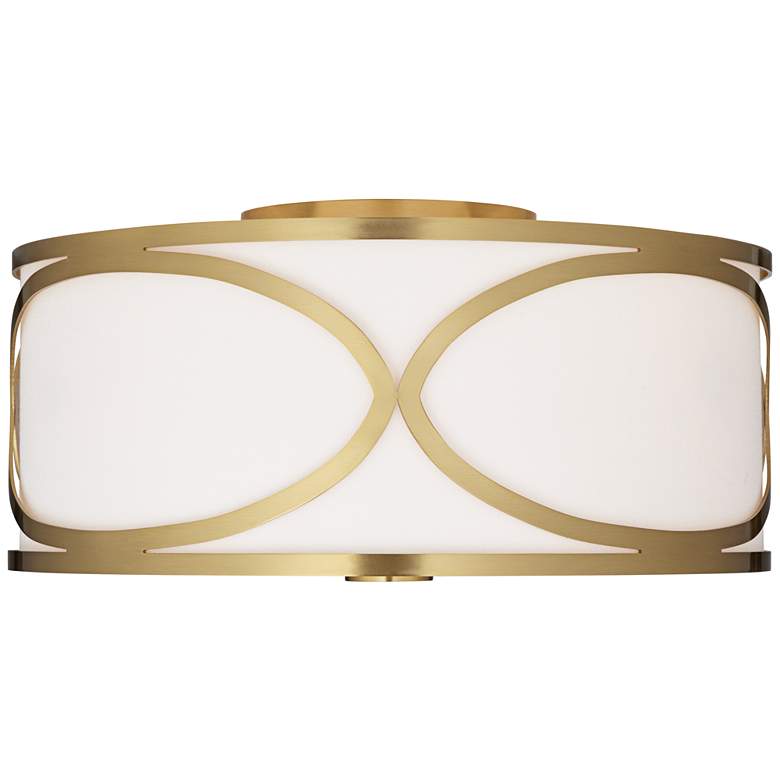 Image 4 Possini Euro Whinn 15" Wide Warm Brass Drum Ceiling Light more views
