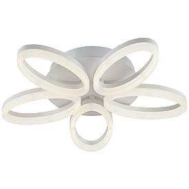 Image4 of Possini Euro White Bloom 21 1/2" Wide LED Ceiling Light more views