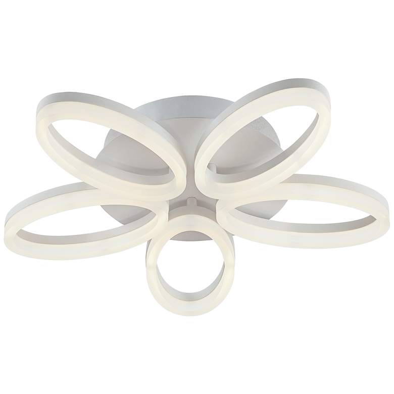 Image 4 Possini Euro White Bloom 21 1/2 inch Wide LED Ceiling Light more views