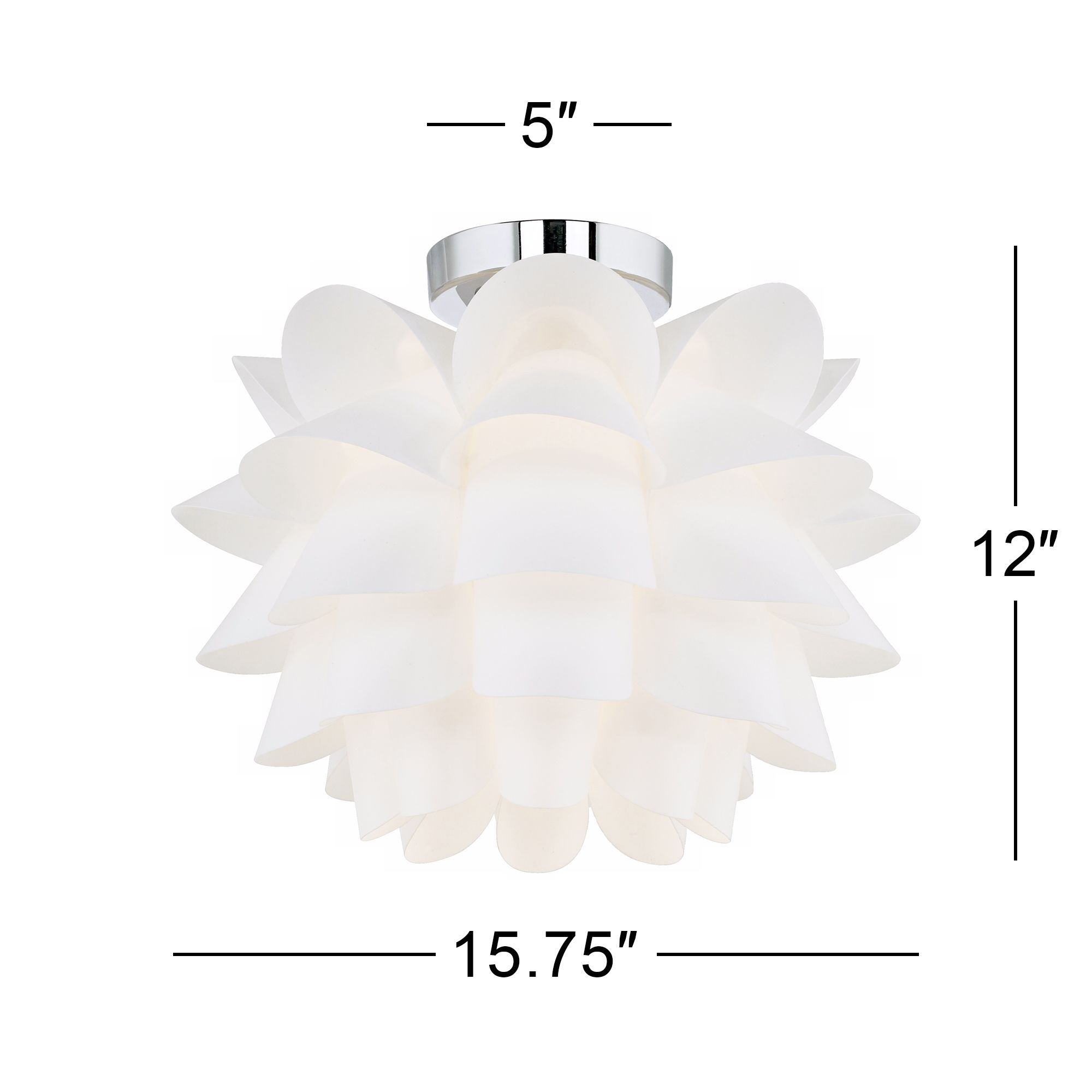 Possini Euro White Flower 15 3/4" Wide Ceiling Light M5873 Lamps Plus