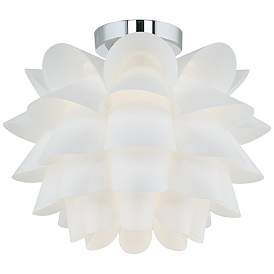 Image2 of Possini Euro White Flower 15 3/4" Wide Chrome Finish Ceiling Light