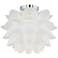 Possini Euro White Flower 15 3/4" Wide Chrome Finish Ceiling Light