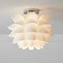 Possini Euro White Flower 15 3/4" Wide Chrome Finish Ceiling Light