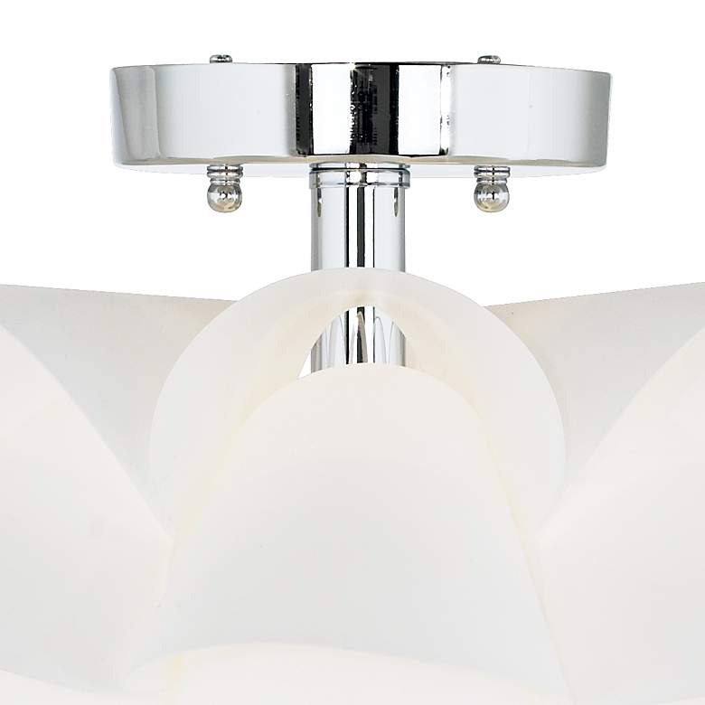 Image 4 Possini Euro White Flower 15 3/4" Wide Chrome Finish Ceiling Light more views