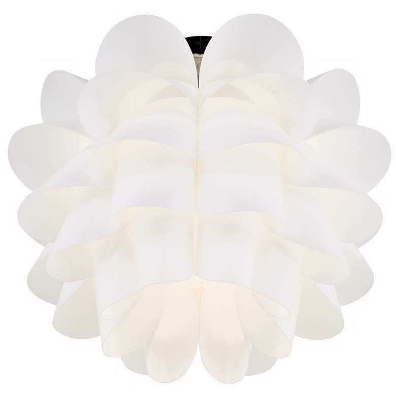 Image 5 Possini Euro White Flower 15 3/4" Wide Chrome Finish Ceiling Light more views