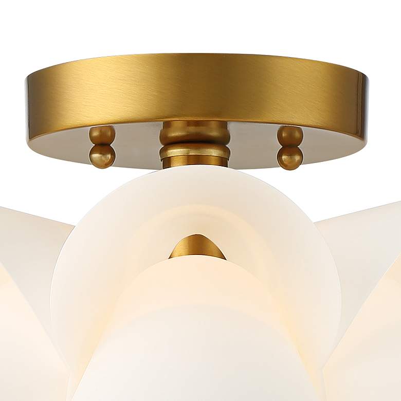 Image 4 Possini Euro White Flower 15 3/4" Wide Gold Finish Ceiling Light more views