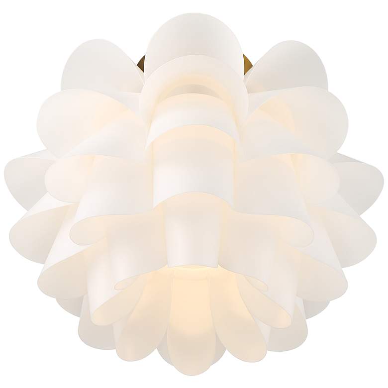 Image 6 Possini Euro White Flower 15 3/4" Wide Gold Finish Ceiling Light more views