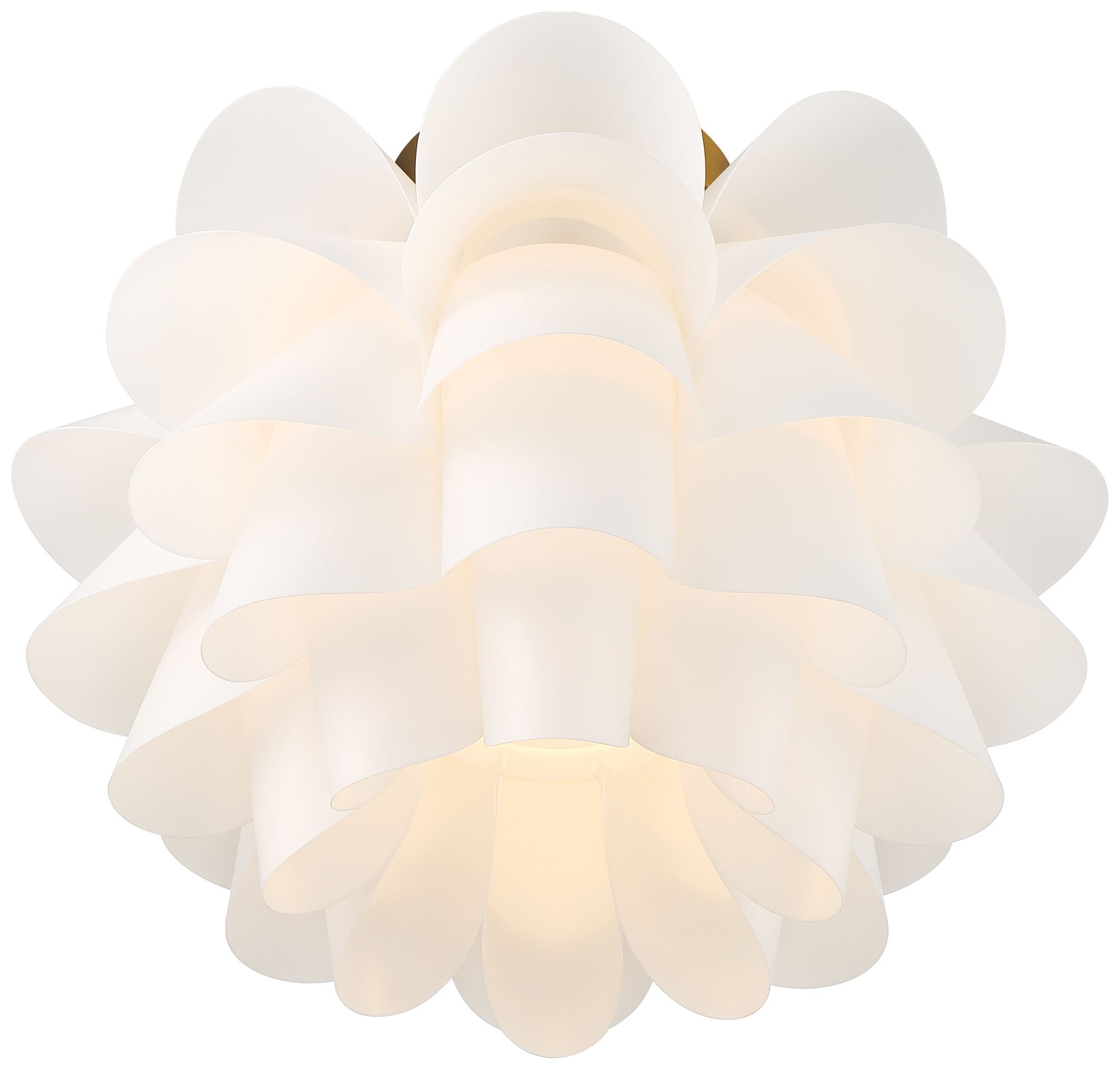 Possini Euro White Flower 15 3/4" Wide Gold Finish Ceiling Light in scene