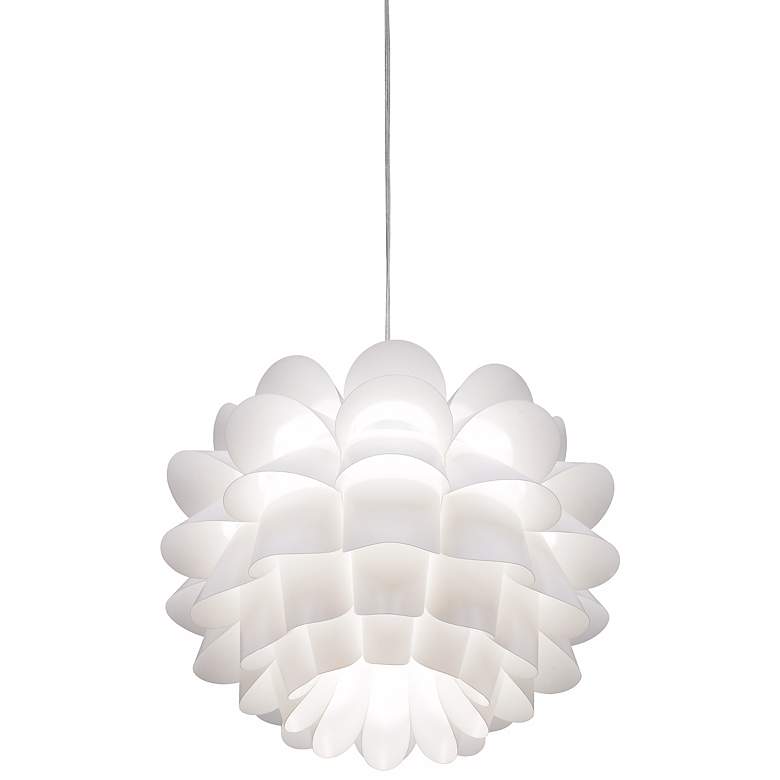 Image 5 Possini Euro White Flower 19 1/2 inch Wide Modern Pendant Chandelier more views