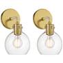 1_Possini Euro Wicander 11 1/4" High Antique Brass Wall Sconce Set of 2
