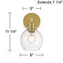 Possini Euro Wicander 11 1/4" High Antique Brass Wall Sconce Set of 2
