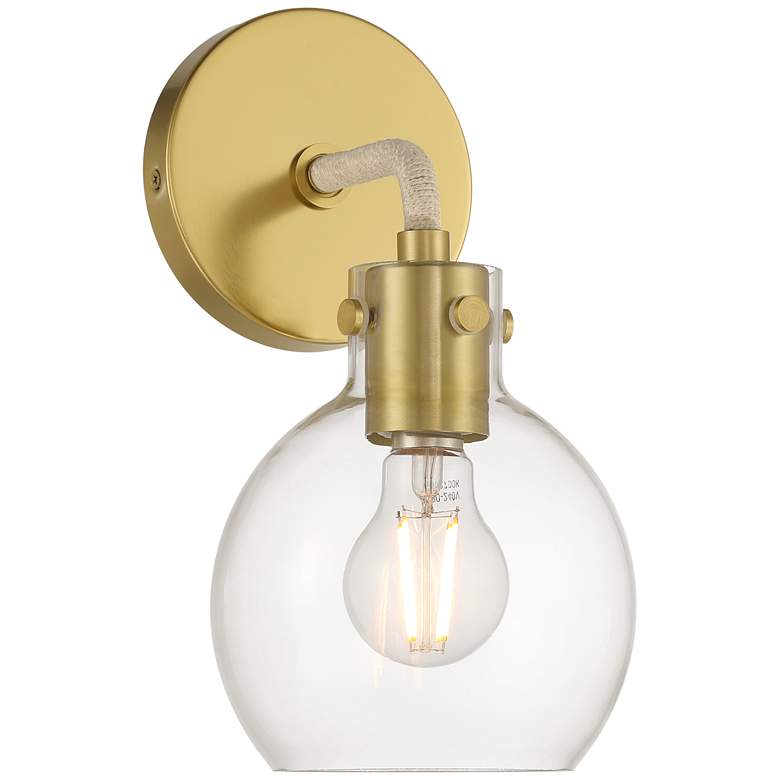 Image 2 Possini Euro Wicander 11 1/4" High Antique Brass Wall Sconce