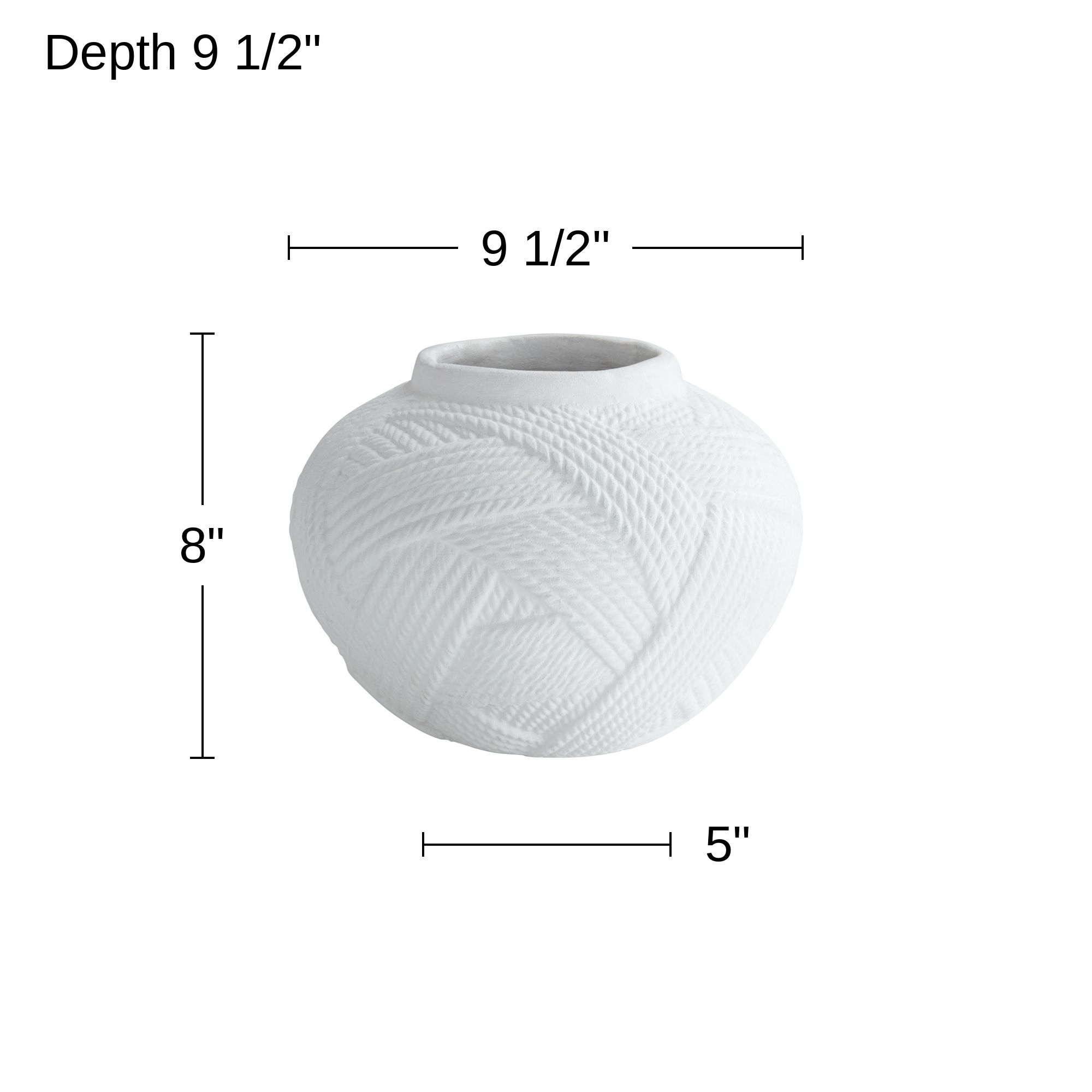 Image 6 Possini Euro Willa 9 1/2" Wide White Rope Texture Papier-Mache Pot more views