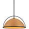 Possini Euro William 22" Wide Black and Rattan 4-Light Pendant