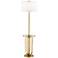 Possini Euro Wilshire Brass USB Tray Table Floor Lamp