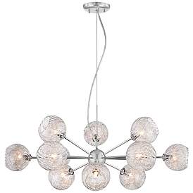 Image3 of Possini Euro Wired 32" Wide Glass and Chrome Modern Chandelier