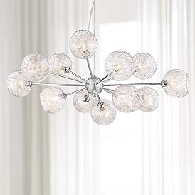 Image2 of Possini Euro Wired 32" Wide Glass and Chrome Modern Chandelier