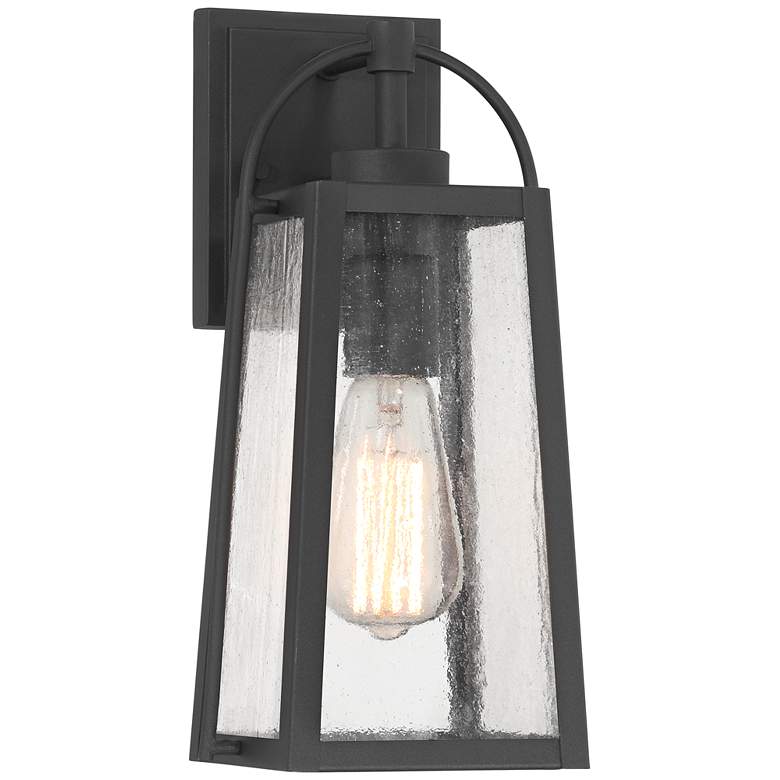 Image 2 Possini Euro Woodley 13" High Sand Black Outdoor Wall Light