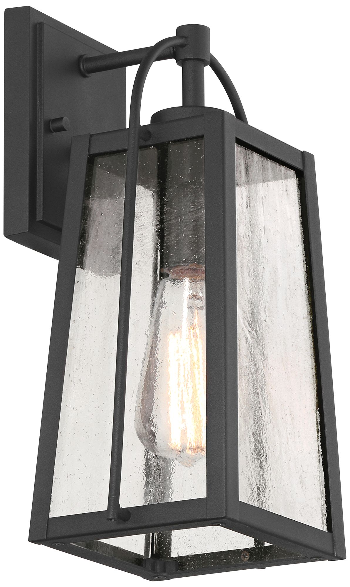Possini Euro Woodley 13" High Sand Black Outdoor Wall Light