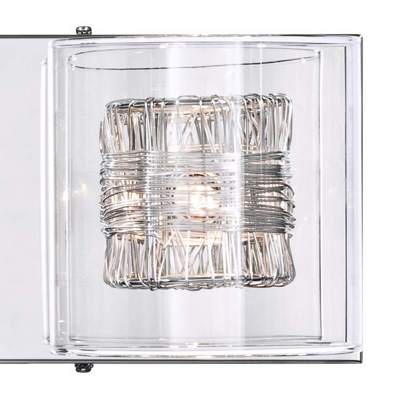 Image 3 Possini Euro Wrapped Wire 14" Wide Chrome LED Bathroom Light more views