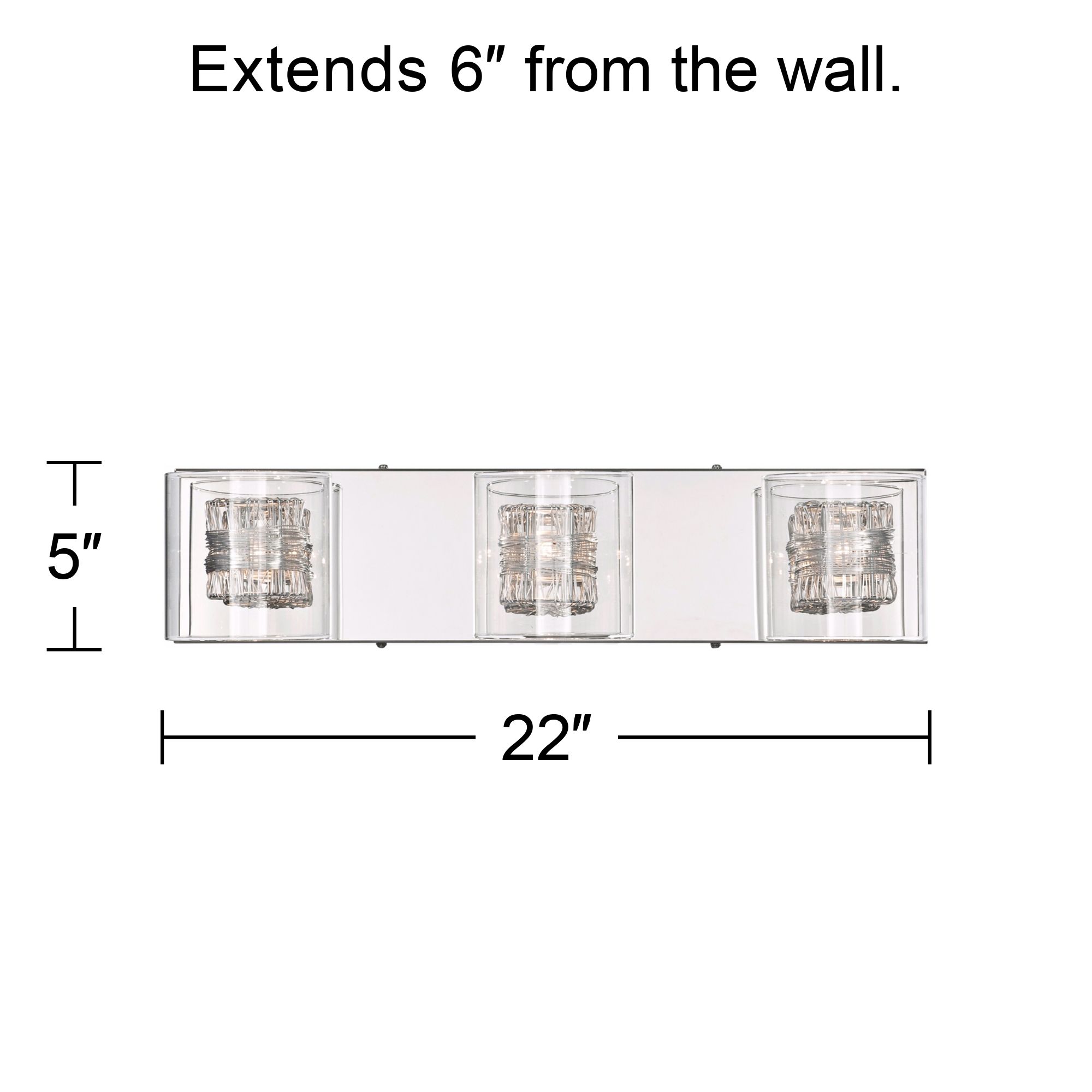 Possini Euro Wrapped Wire 22" Wide Chrome LED Bath Light in scene