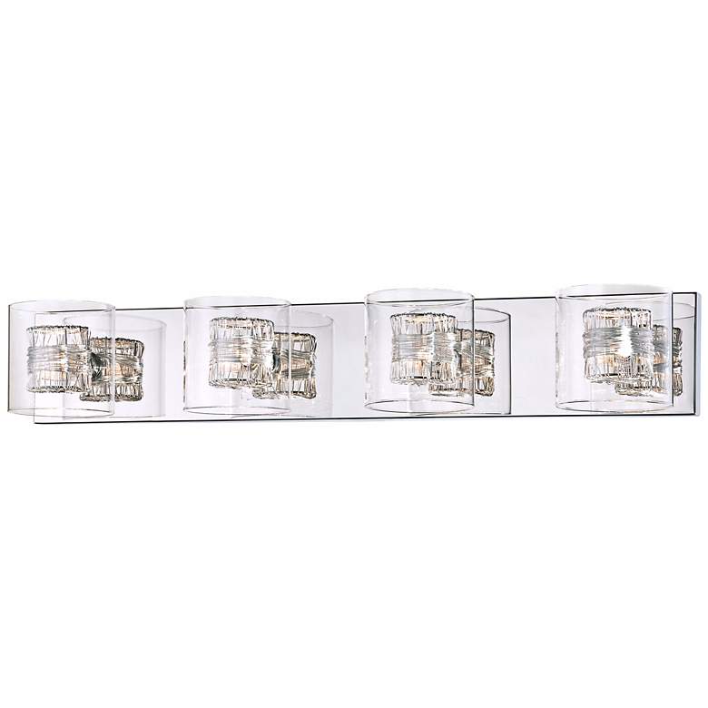 Image 3 Possini Euro Wrapped Wire 30 3/4 inch Wide Chrome LED Bathroom Light
