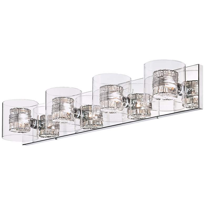 Image 6 Possini Euro Wrapped Wire 30 3/4" Wide Chrome LED Bathroom Light more views